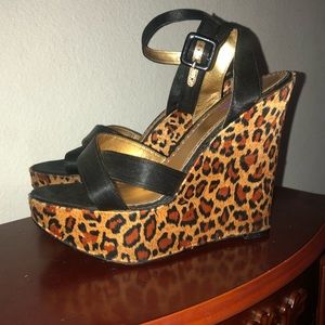 Cheetah Print Wedge Heels